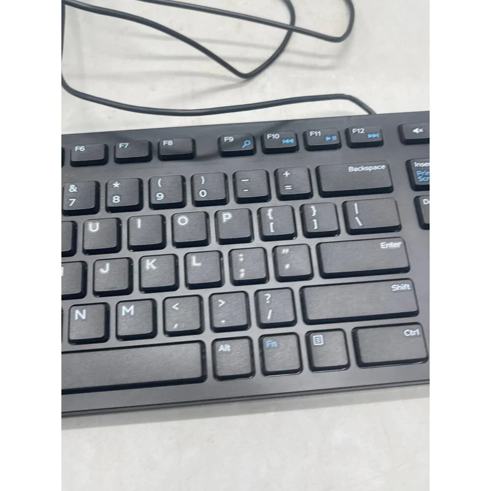 dell keyboard USB wire kb-216 black slim READ